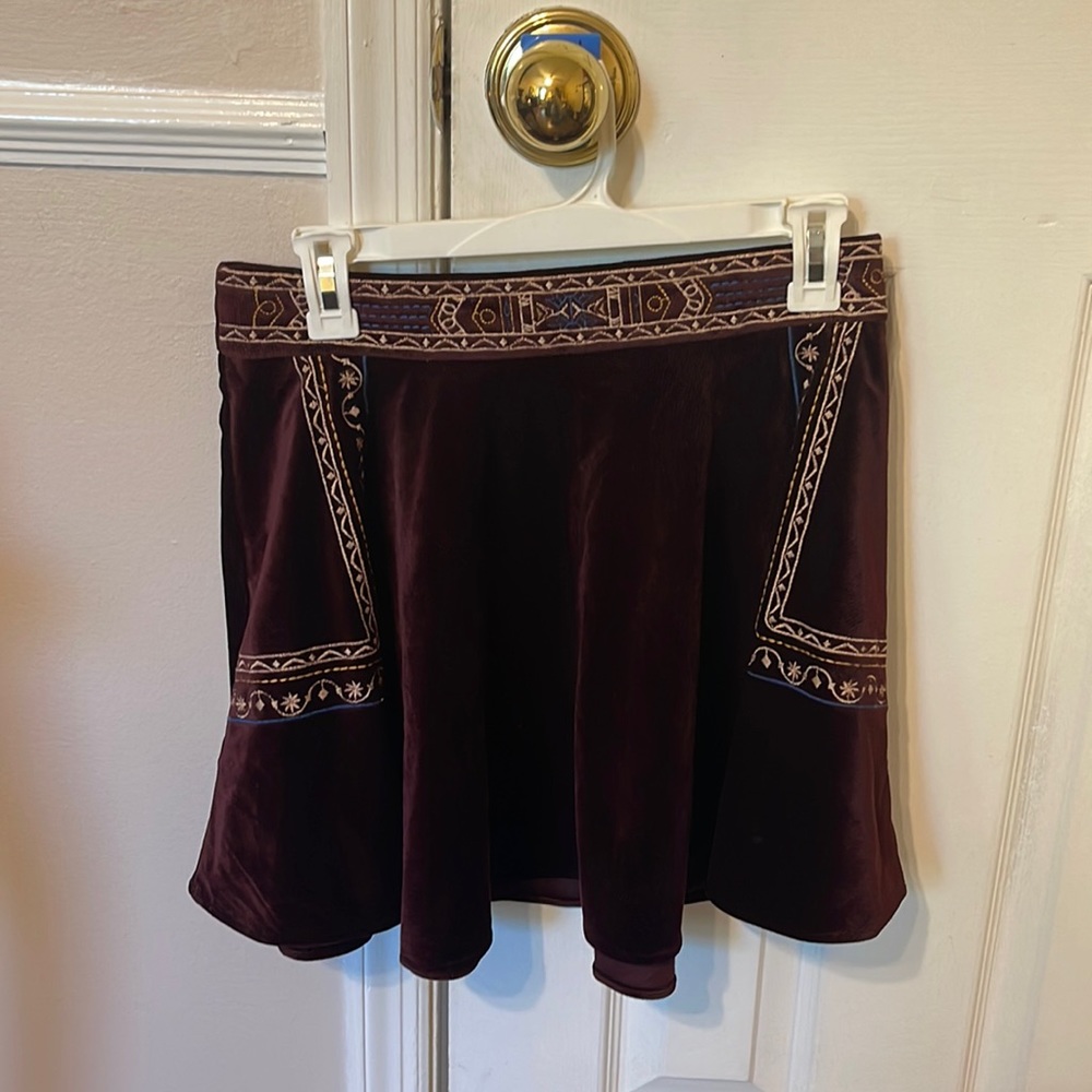 Burgundy Velvet Flying Tomato Skirt